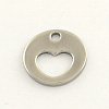 Tarnish Resistant 304 Stainless Steel Flat Round Charms STAS-R063-04-1