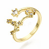 Brass Micro Pave Clear Cubic Zirconia Cuff Rings RJEW-T016-01G-NF-3