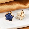 Natural Lapis Lazuli Stud Earrings EJEW-H153-01G-01-4