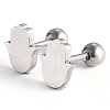201 Stainless Steel Barbell Cartilage Earrings EJEW-R147-17-1