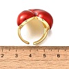 Brass Enamel Cuff Rings for Women RJEW-B114-01G-5