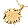 Virgin Mary Pendant Necklaces LS-NJEW-S422-02G-1