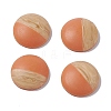 Two Tone Wood Grain Frosted Imitation Leather Style Resin Cabochons LS-RESI-G053-01A-3