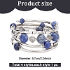 ANATTASOUL 4Pcs 4 Style Natural Mixed Gemstone Round Beaded Wrap Bracelet Set BJEW-AN0001-35-2
