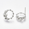 Brass Stud Earring Rhinestone Settings LS-KK-S350-413P-2