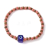 Evil Eye Lampwork & Glass Seed Beaded Stretch Bracelet BJEW-JB09528-3
