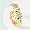 Brass Curb Chain Shape Cuff Bangles for Women BJEW-H202-02GP-2