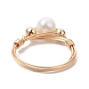 Round Natural Cultured Freshwater Pearl Finger Rings RJEW-JR00698-4