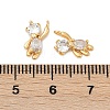 Brass Micro Pave Clear Cubic Zirconia Charms KK-XCP0001-89G-3