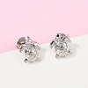 Brass Stud Earrings EJEW-R032-03P-1