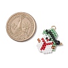 Christmas Themed Glass Seed Beaded Pendants PALLOY-MZ00868-03-2