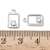 Brass Micro Pave Cubic Zirconia Rectangle Charms KK-Z136-04P-3
