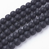 Natural Black Agate Bead Strands G-G735-60F-6mm-A-1