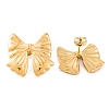 Ion Plating(IP) Bowknot 304 Stainless Steel Stud Earrings for Women EJEW-L272-026G-01-2