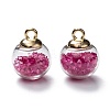Transparent Glass Bottle Pendants GLAA-L018-03-2