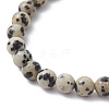 Natural Dalmatian Jasper Round Beaded Stretch Bracelets BJEW-JB09727-02-4