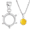 1Pc 925 Sterling Silver Pendant Cabochon Settings STER-BC0003-55B-1