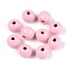 Spray Painted Round Natural Schima Wood Beads WOOD-A018-8mm-05-1