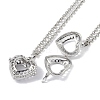 Brass Rhinestone Pendant Necklaces NJEW-G089-16J-P-1