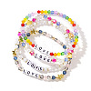 Fashionable LOVE Bicone Glass Bead Stretch Bracelet Set for Girls DY3928-1
