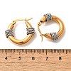 304 Stainless Steel Two Tone Twist Hoop Earrings EJEW-F355-03GP-01-5