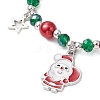 Christmas Theme Glass Beaded Bracelets BJEW-JB11202-3