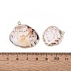 Electroplate Natural Sea Shell Pendants SSHEL-Q100-17KCG-3