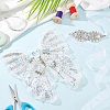 Butterfly Sequin/Paillette Embroidery Lace Applqiues DIY-FG0004-31-4