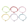 6Pcs 6 Colors Adjustable Waxed Polyester Cord Bracelet Making AJEW-JB01318-02-1