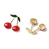 Brass Enamel Stud Earrings EJEW-F895-24A-G-2