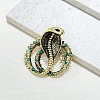 Snake Alloy with Rhinestone Brooch for Backpack Clothes PW-WG05DA9-02-1