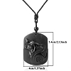 Natural Obsidian Pendant Necklace for Men PW-WG33725-07-1