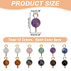 96Pcs 12 Colors Natural & Synthetic Mixed Gemstone Connector Charms PALLOY-HY00039-2