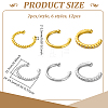 12Pcs 6 Styles Brass C-Shaped Cuff Earrings EJEW-GO0003-29-2
