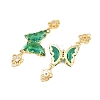 Brass Micro Pave Cubic Zirconia Connector Charms CU-CBACDF6-01G-15-2
