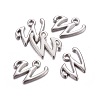 Platinum Plated Alloy Letter Pendants PALLOY-J718-01P-W-2