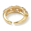 Brass Micro Pave Clear Cubic Zirconia Cuff Rings RJEW-L100-001-3