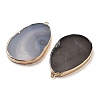 Natural Grey Agate Big Pendants KK-F882-01G-2