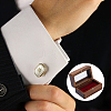 Wooden 2 Cufflink Storage Gift Boxes with Visible Magnetic Lid CON-WH0001-72-5