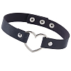 Punk Metal Heart PU Leather Choker Necklaces for Women NJEW-CL0001-20-1