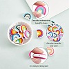 6Pcs 6 Colors Rainbow Silicone Beads JX322A-01-6