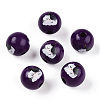 Halloween Theme Wood European Beads WOOD-N016-04M-1