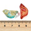 Baking Paint and Golden Metal Enlaced Glass Beads DGLA-T004-17M-3