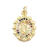 Brass Micro Pave Cubic Zirconia Pendants KK-P336-04F-G-1