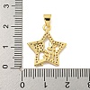 Rack Plating Brass Micro Pave Clear Cubic Zirconia Pendants KK-B091-49G-03-3