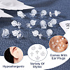 60 Sets 6 Style Crown & Cross & Swan & Vortex Transparent Resin Stud Earrings for Women EJEW-BG0001-02-5