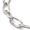 Tarnish Resistant 304 Stainless Steel Paperclip Chain Bracelets BJEW-M308-01P-2