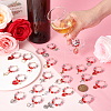 Valentine's Day Theme Alloy Enamel & 304 Stainless Steel & Plastic Wine Glass Charms AJEW-AB00080-3