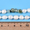Natural Prehnite Nuggets & Natural Cultured Freshwater Pearl Beads Strands PEAR-N023-01A-10-5