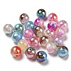 UV Plating Rainbow Iridescent Opaque Acrylic Beads MACR-D081-14-1